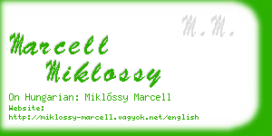 marcell miklossy business card